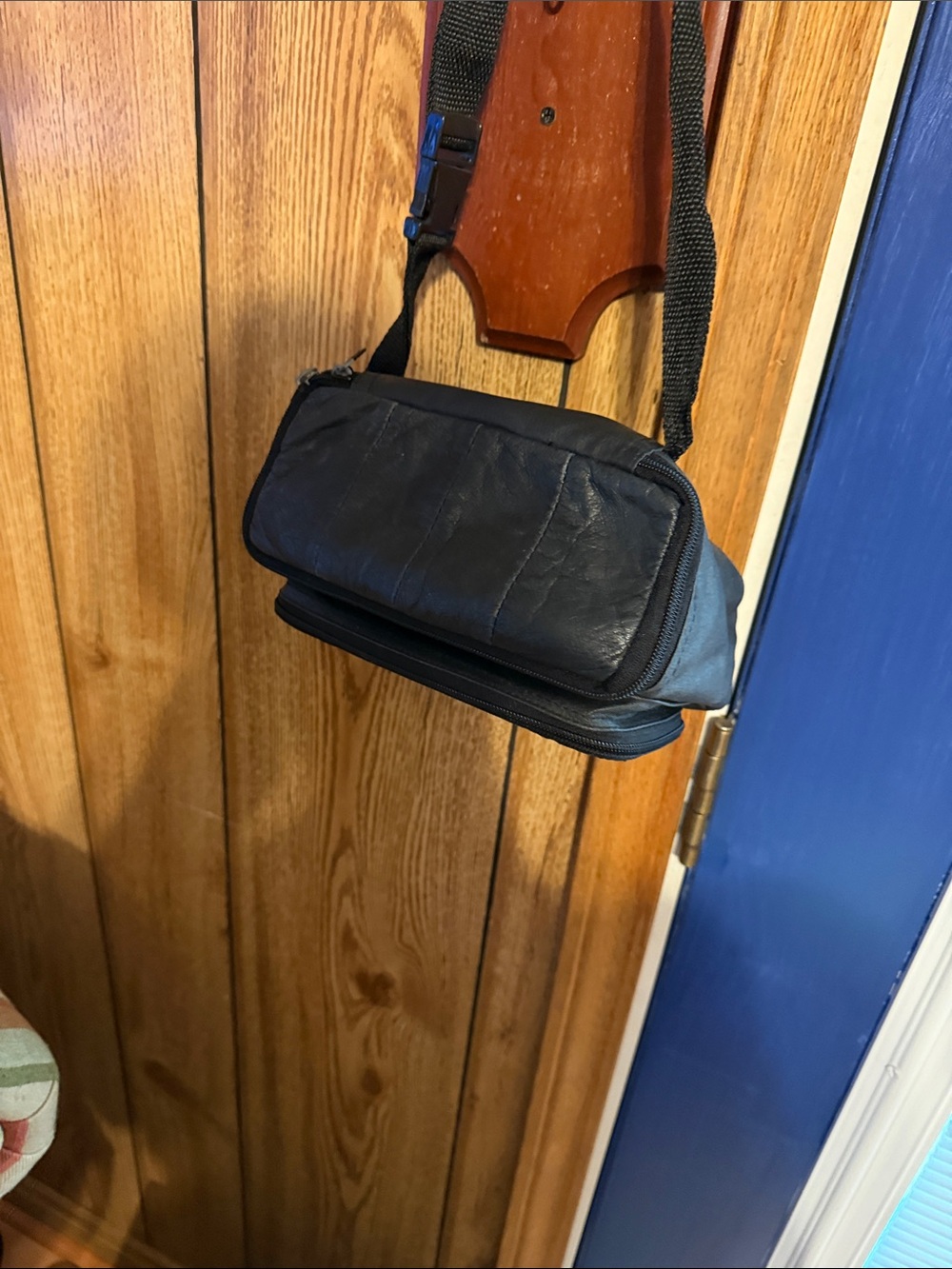 Men's Dark Blue Crossbody Bag - Casual Shoulder Pouch
